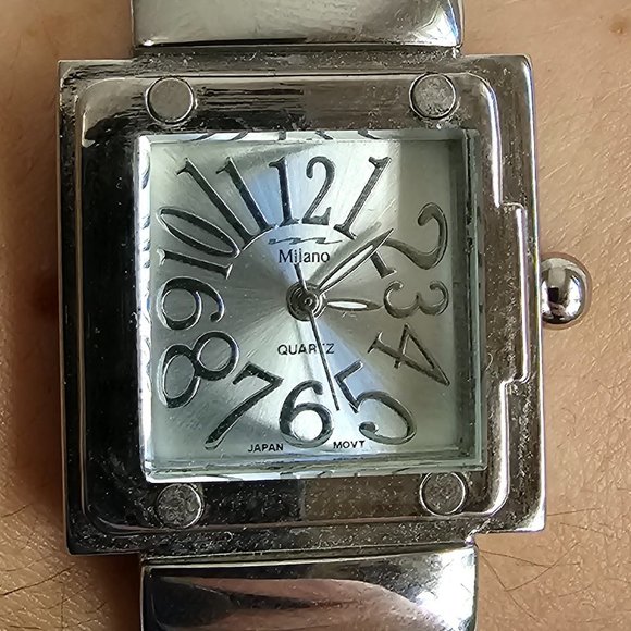Lady's Milano Quartz Silver Tone Cuff Watch - Picture 6 of 16